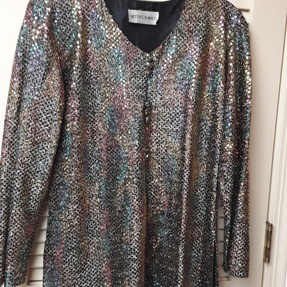 Vintage Boho Rainbow Seuqin Top Betsy Things
